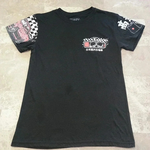 Mens Small Fresh Laundry Tshirt Black and Red/Vintage - Picture 3 of 5